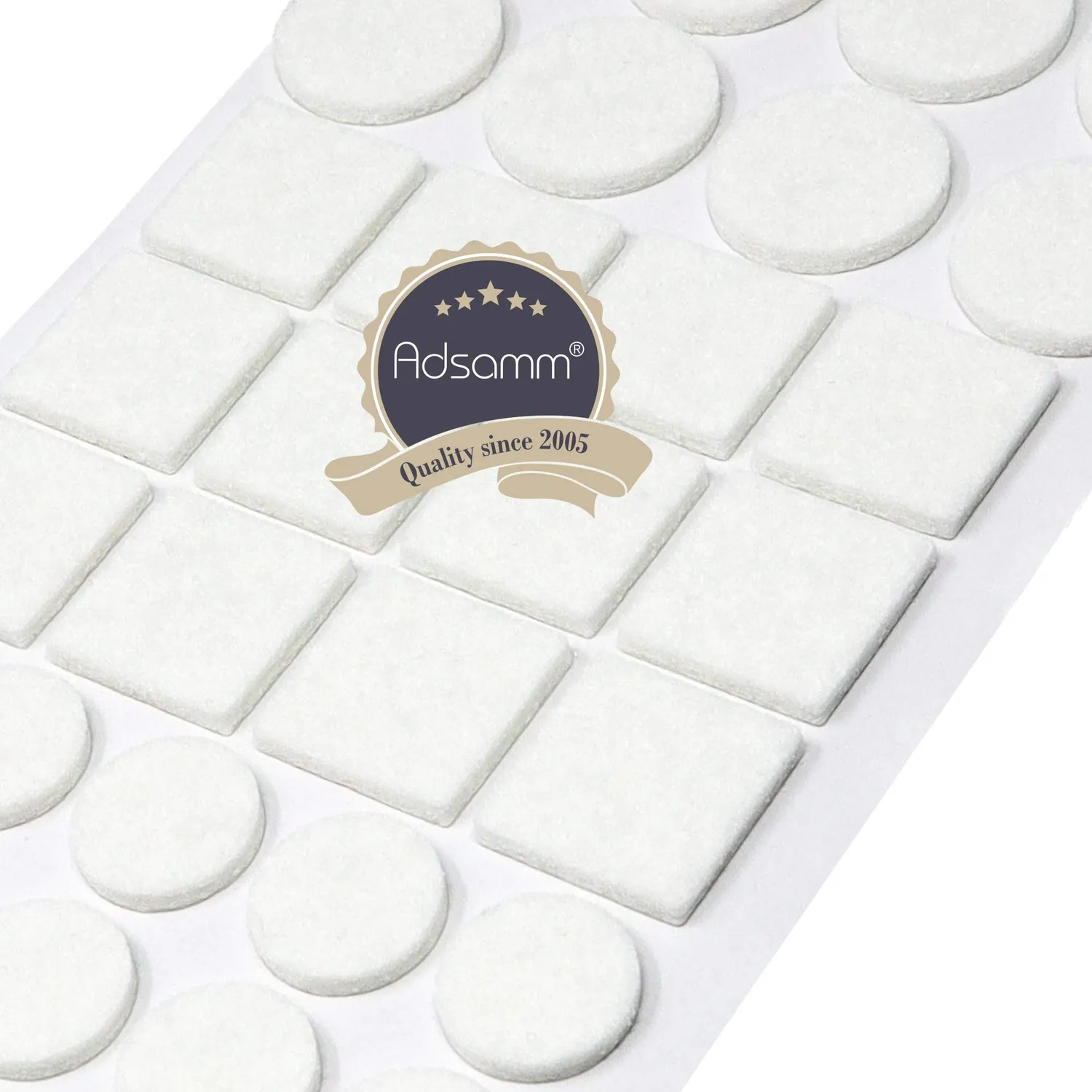Adsamm feltrini autoadesivi misure miste bianchi 44 pezzi 3,5 mm