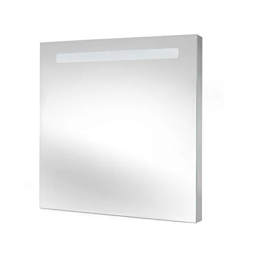 Emuca Specchio bagno LED rettangolare 60x70 cm luce frontale