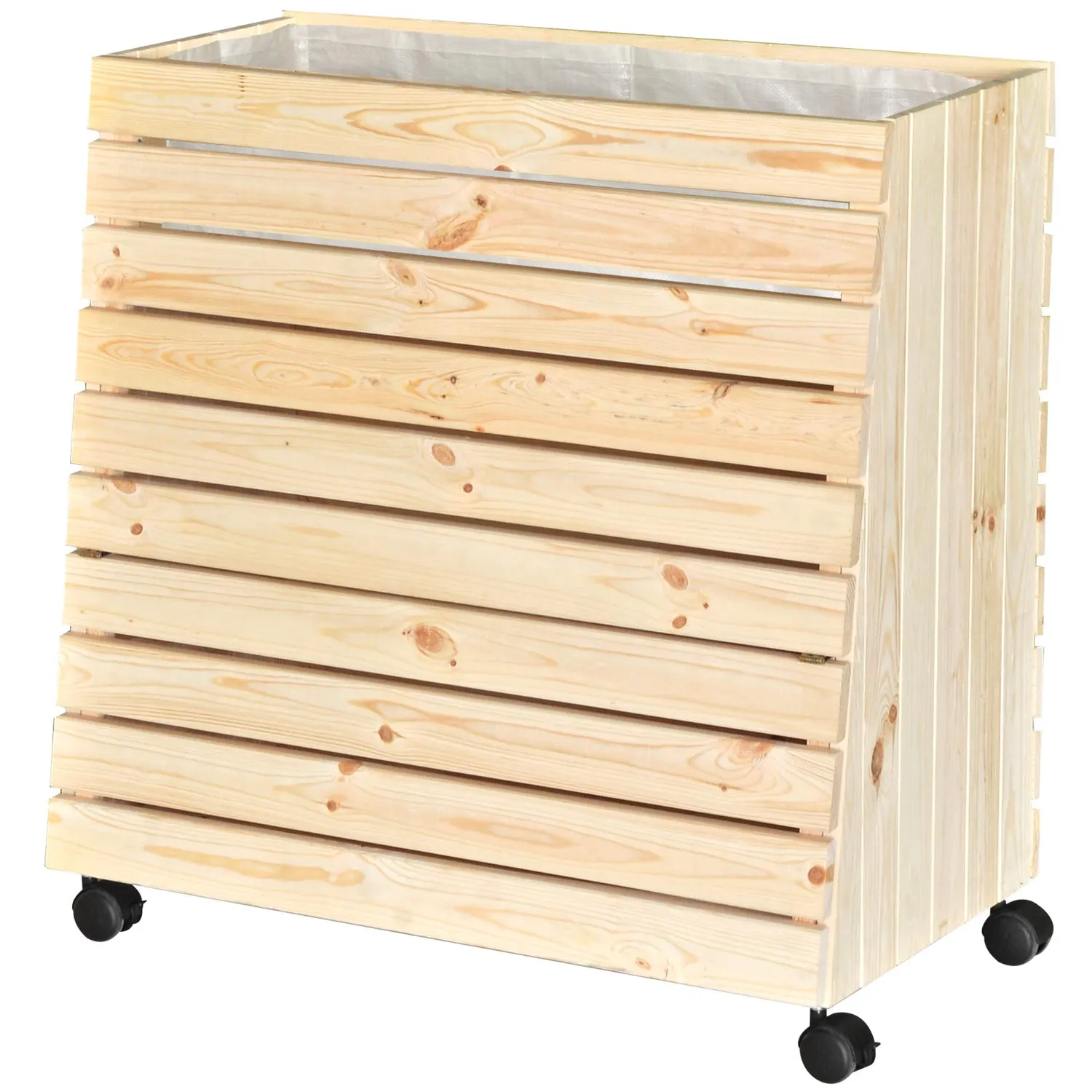 WAGNER GreenBOX L fioriera rialzata legno 79x80x43 cm con ruote