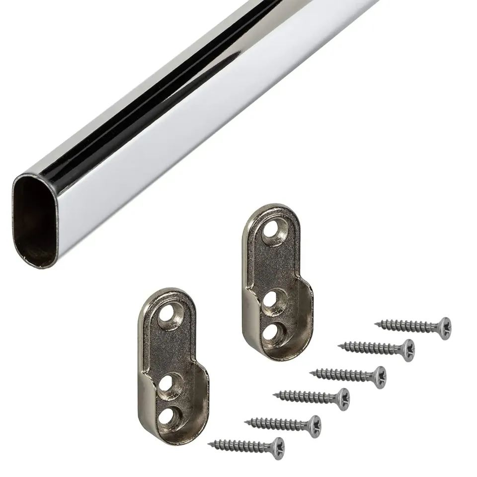 Gedotec asta appendiabiti ovale 1500 mm acciaio cromato 1 pz