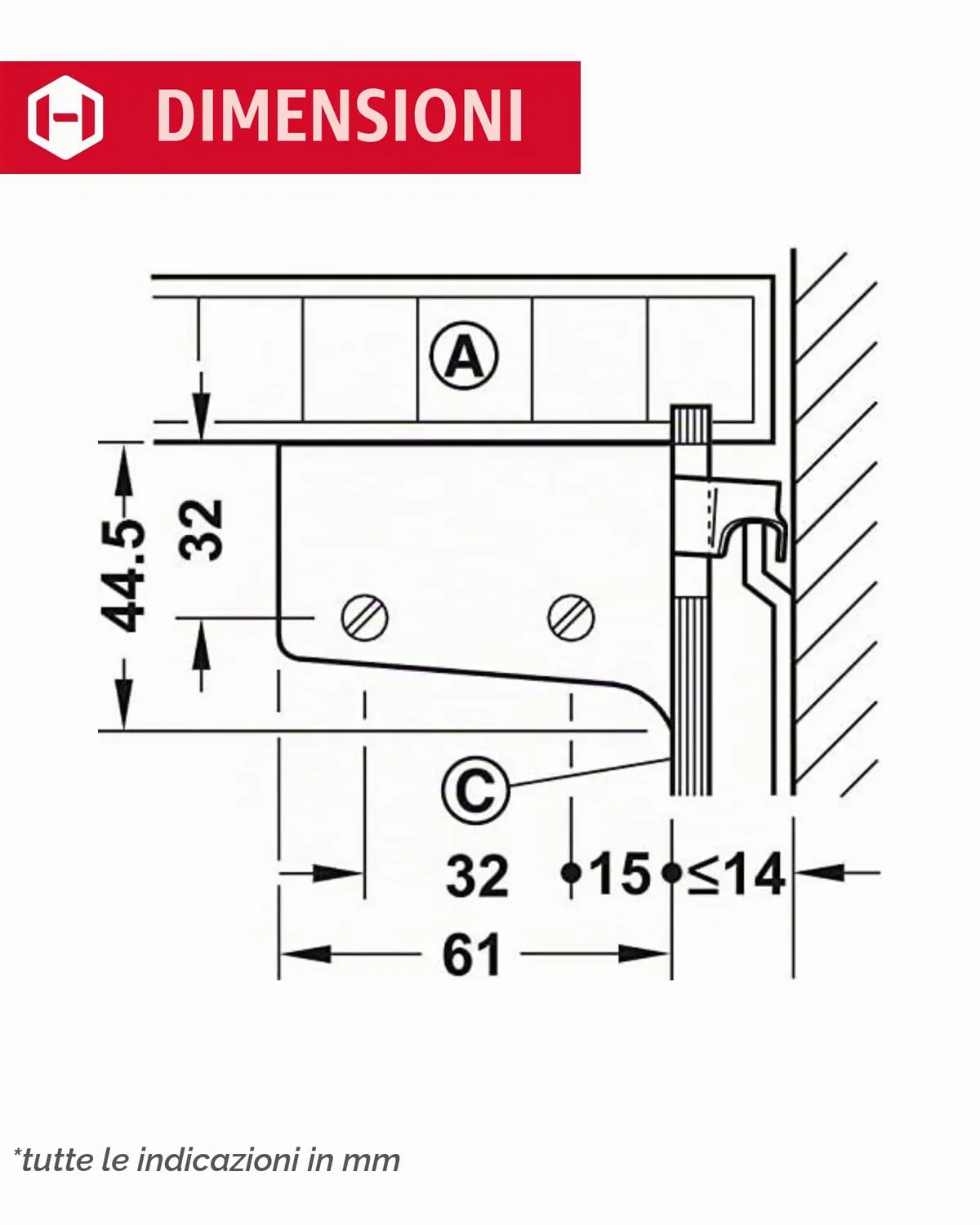 Gedotec H8066 appendipensili bianco 2 pezzi 150 kg