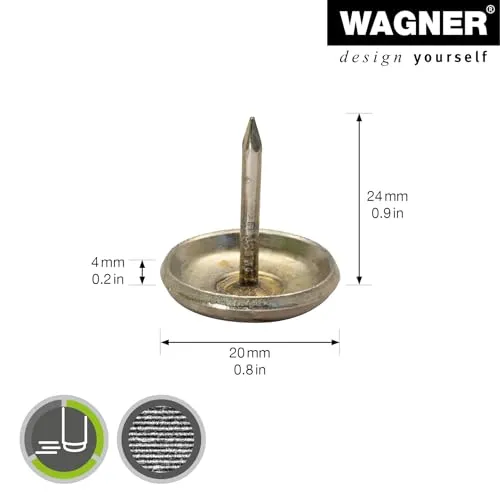 Wagner 15112199 pattini a chiodo acciaio 4 pezzi scorrevoli