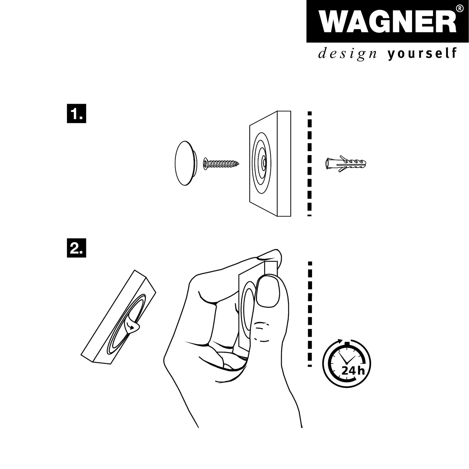 Wagner fermaporta muro 30x30x9 mm zinco gomma bianca