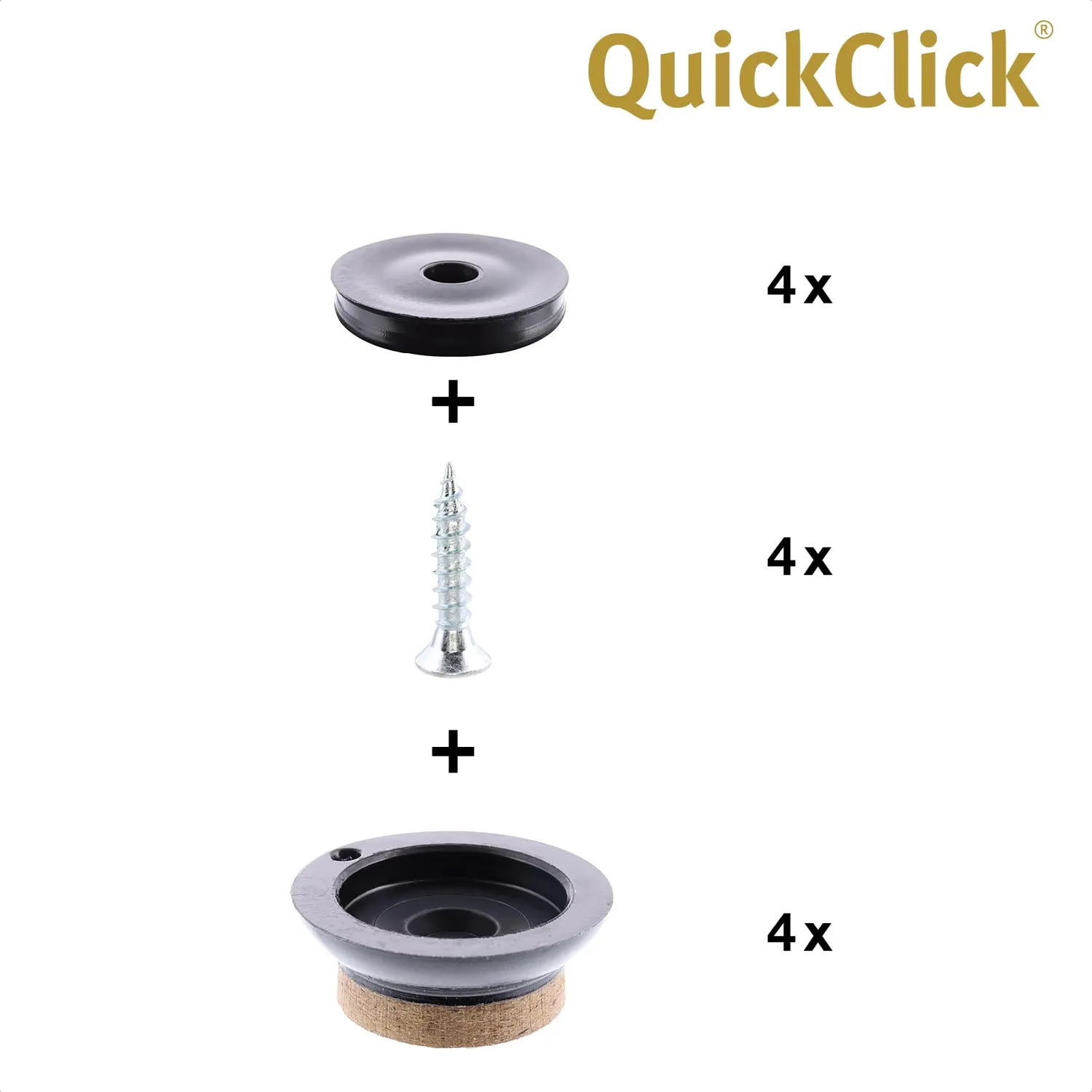 Wagner QuickClick 16791499 feltrini da avvitare 20 mm 4pz linoleum