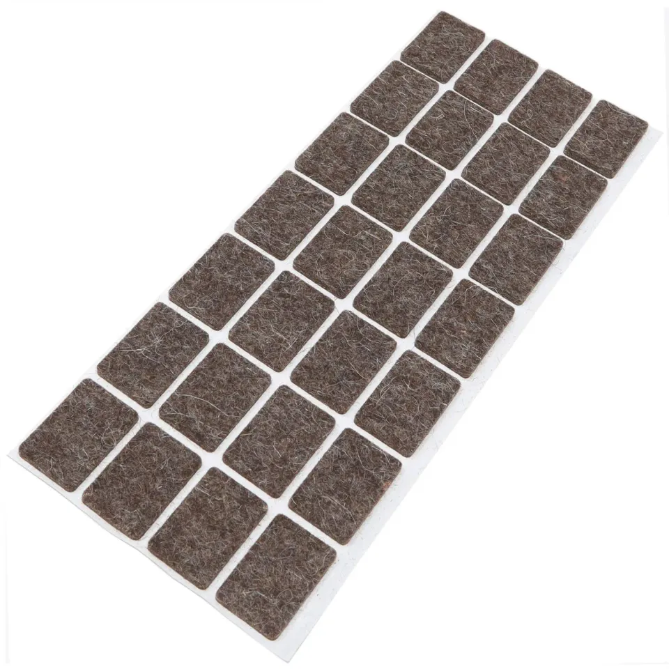 Adsamm feltrini autoadesivi 20x30 mm marroni 28 pezzi lana 3 mm