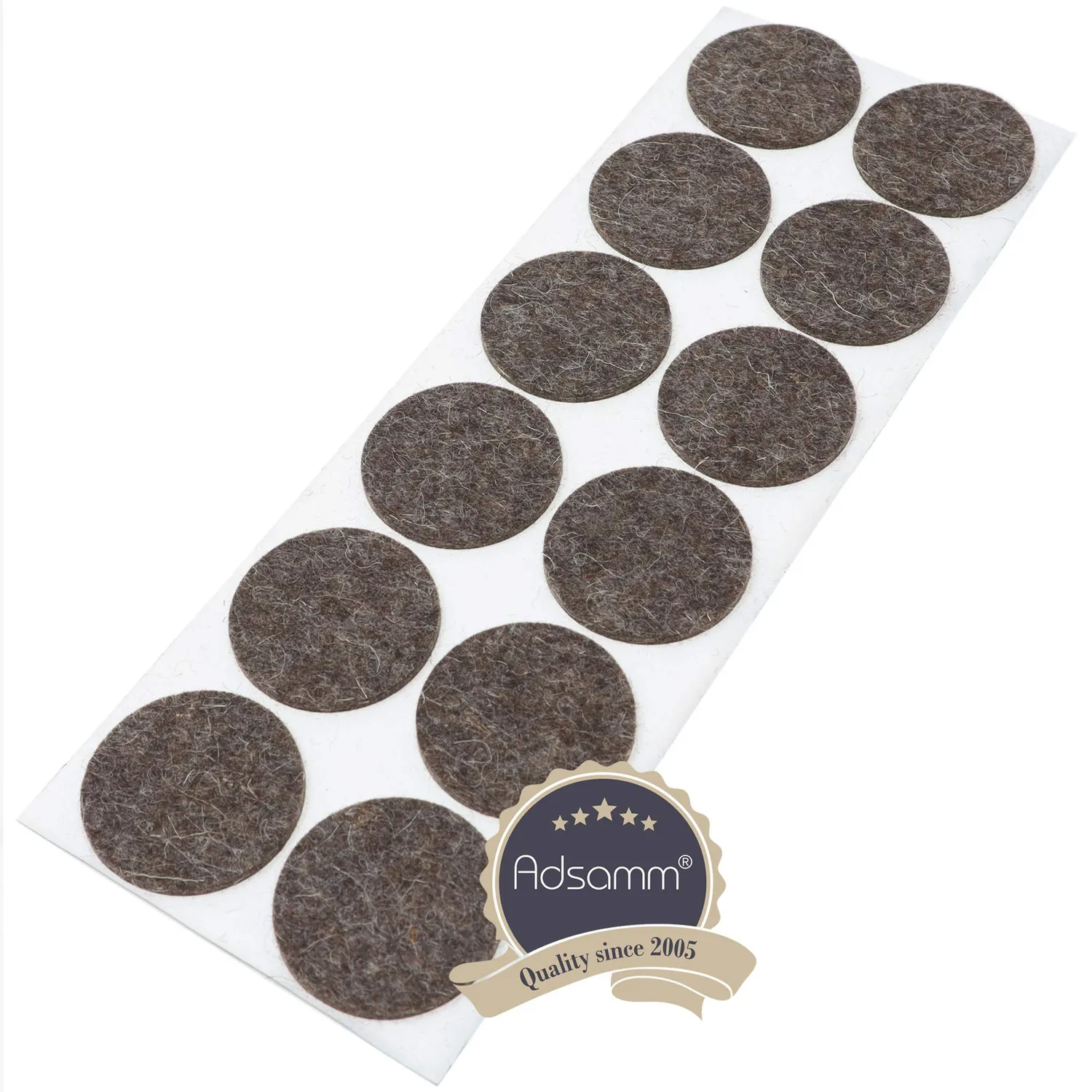 Adsamm Quality Feltrini Lana Ø40 mm Marroni 12 Pezzi 3 mm