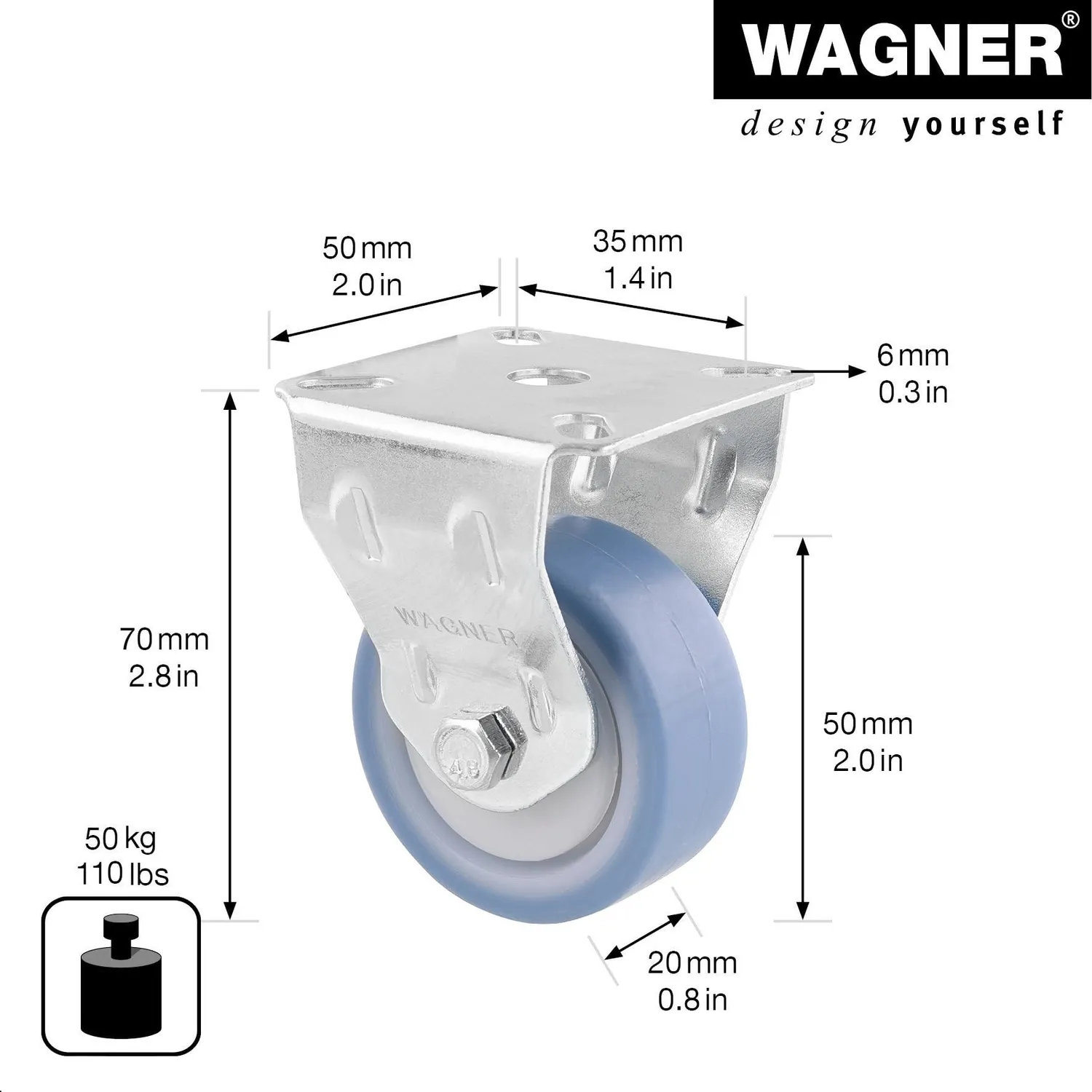 Wagner Deluxe 23775101 rullo fisso blu 50 kg