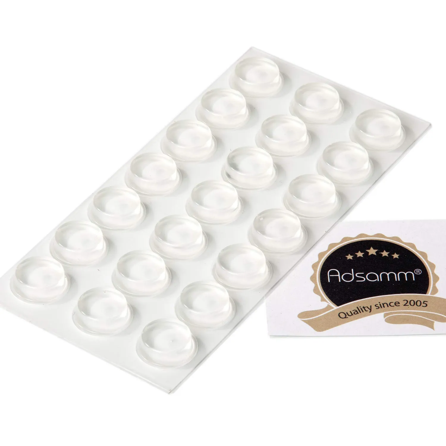 Adsamm gommini cilindrici trasparenti 20 mm adesivi