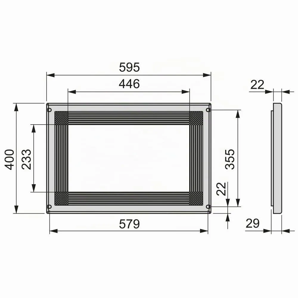 Emuca telaio microonde incasso 600x400 mm grigio argentato
