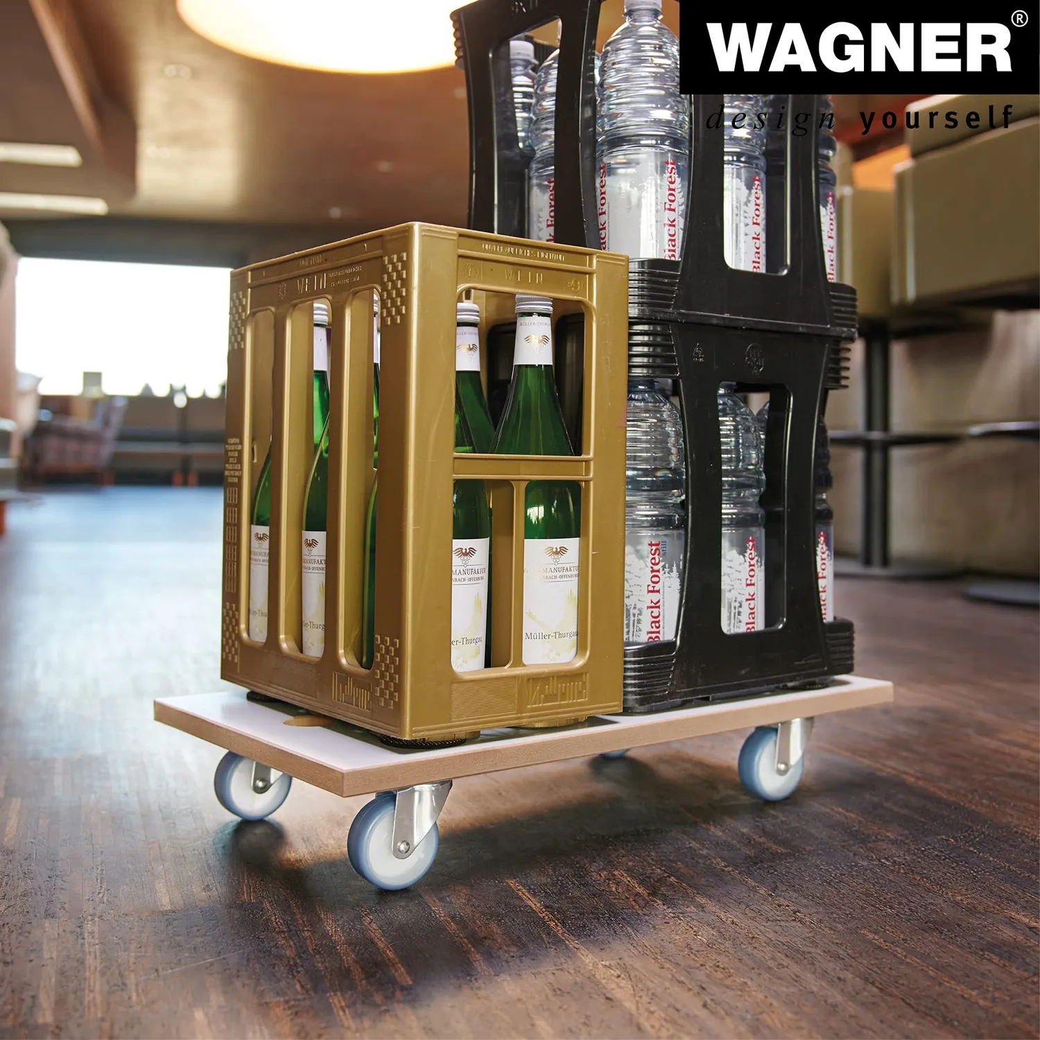 WAGNER MM 1318 Carrello Trasporto 57,5x30 Ruote Morbide