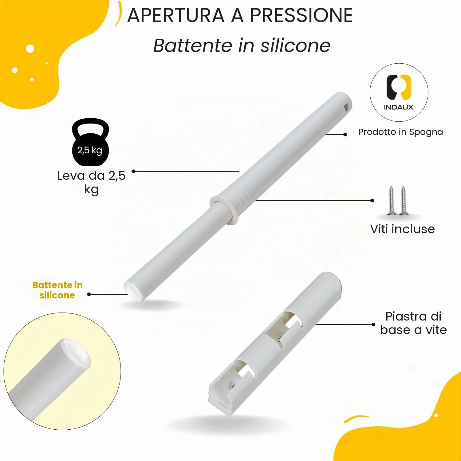 Indaux Push premi e apri grigio chiaro 75 mm 40 mm 1 pz