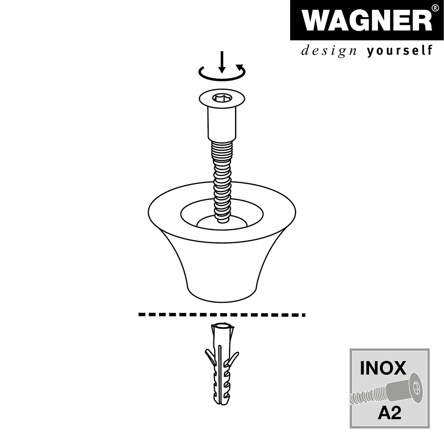 Wagner Outdoor Cone 15520211 fermaporta pavimento gomma Ø50 mm