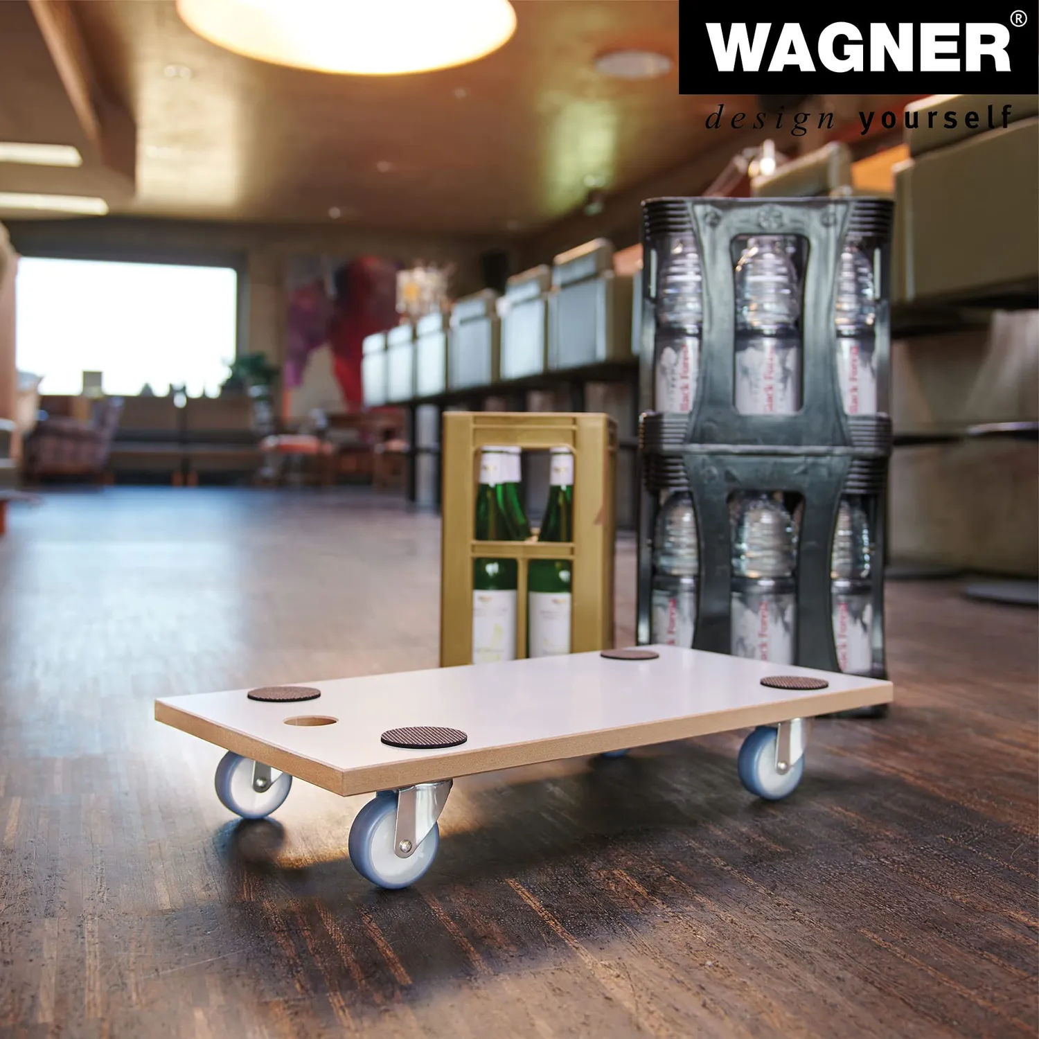 WAGNER MM 1318 Carrello Trasporto 57,5x30 Ruote Morbide