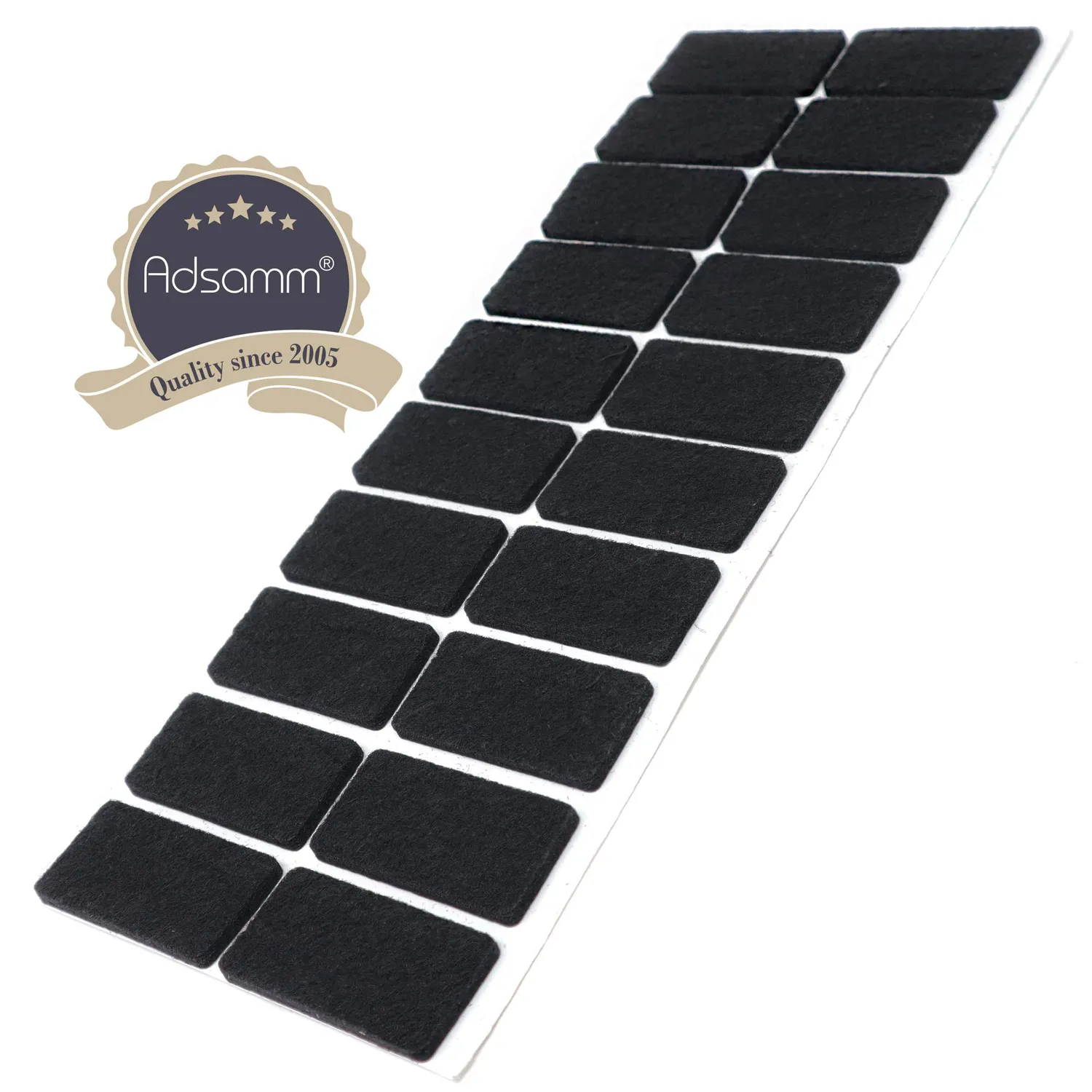 Adsamm 20x40 feltrini autoadesivi neri 20 pezzi 3,5 mm