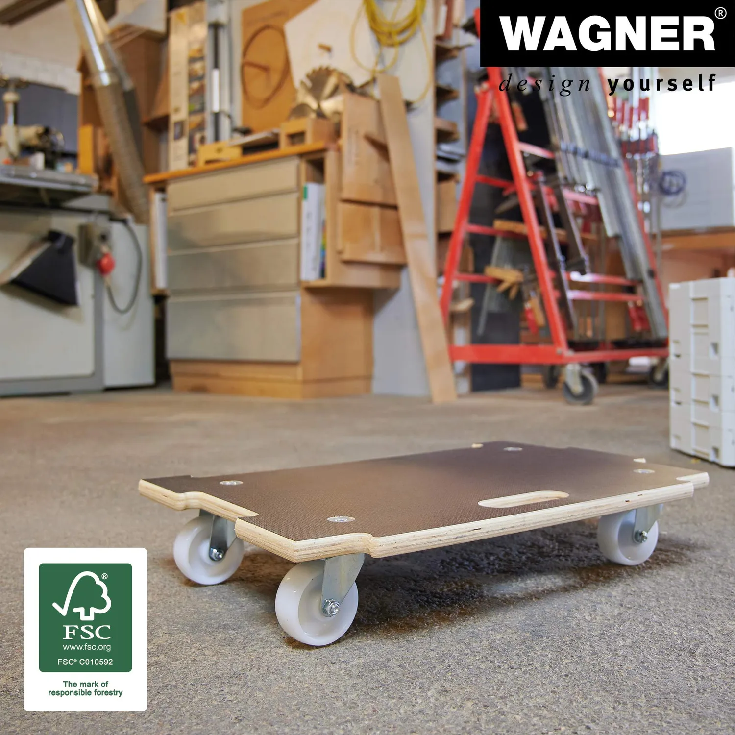 WAGNER MM 1382 carrello trasporto 59x39cm portata 250kg espandibile