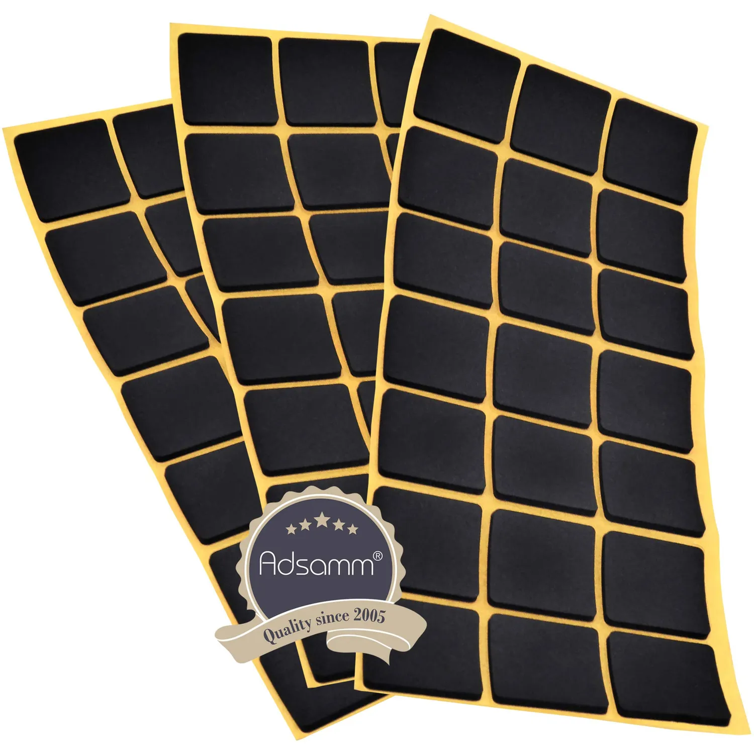 Adsamm Piedini Antiscivolo 30x30 mm Neri 63 Pezzi 2,5 mm