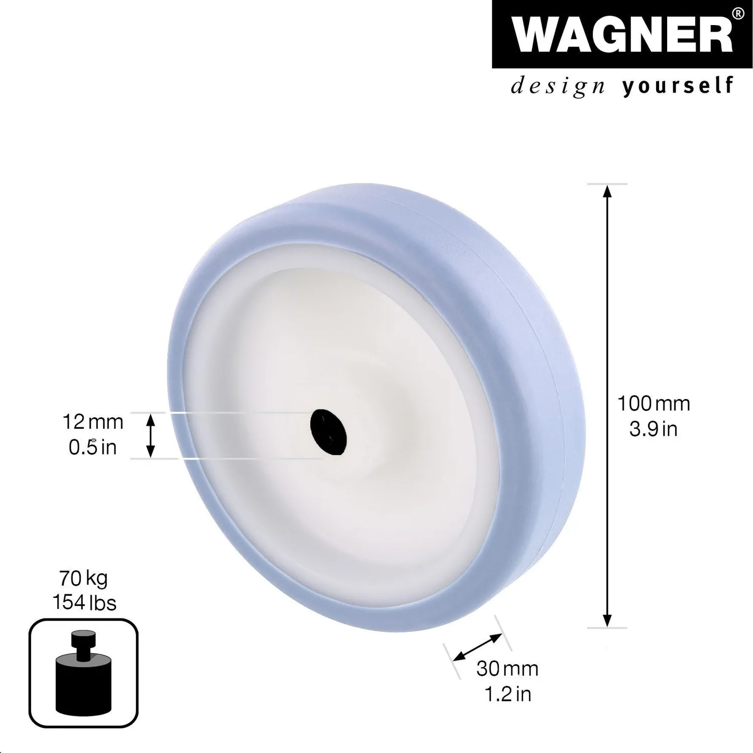 Wagner RO 9600 ruota di ricambio morbida 100 mm blu