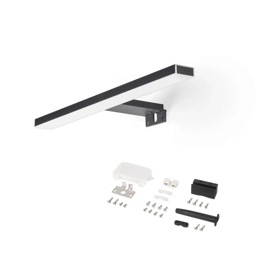 Emuca faretto LED specchio bagno IP44 nero 280 mm