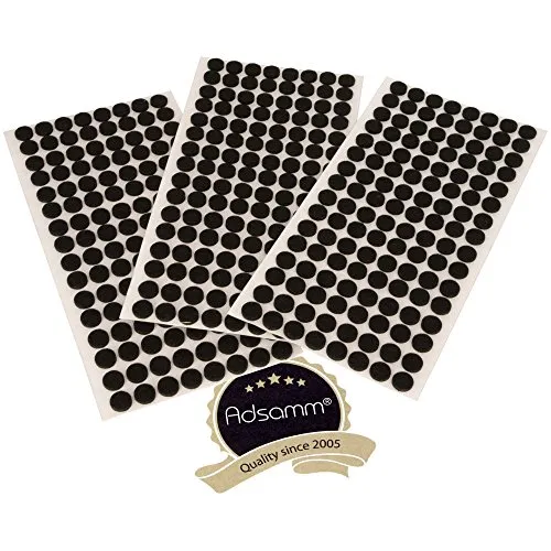 Adsamm Feltrini Autoadesivi Ø12 mm Neri 384 Pezzi Sottili