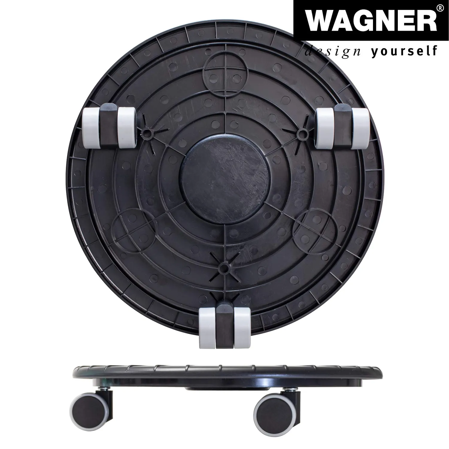 Wagner Flat carrello piante tondo 30 cm nero 80 kg