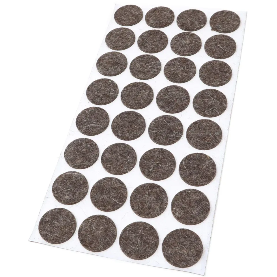 Adsamm feltrini lana Ø 26 mm marroni 32 pezzi spessi 3 mm