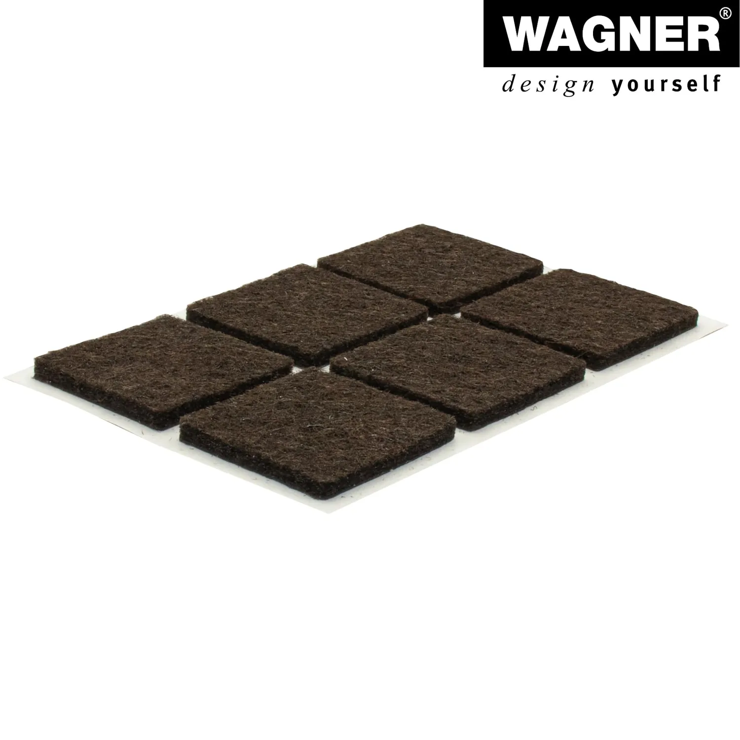 Wagner 15172699 feltrini quadrati 25x25 mm marrone 24 pezzi adesivi
