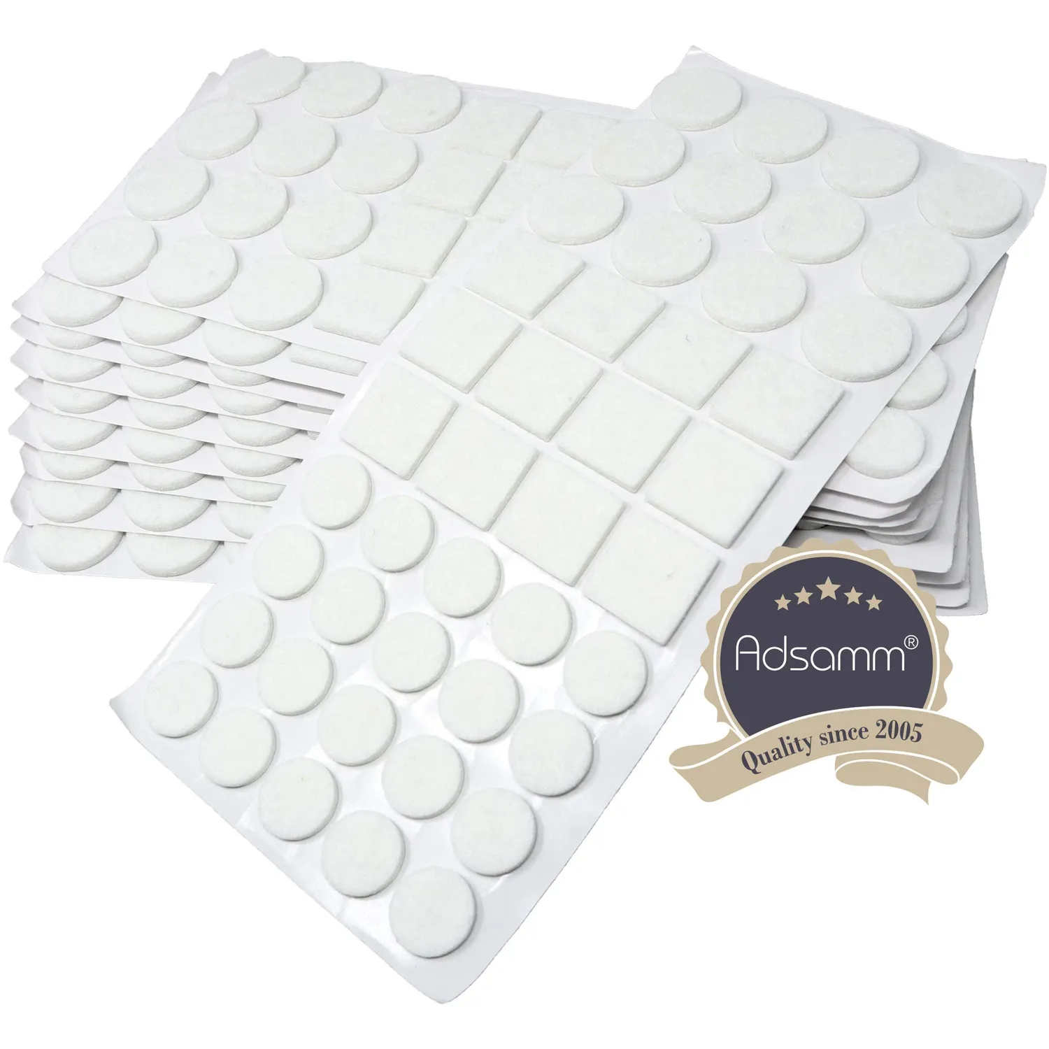Adsamm feltrini autoadesivi misti bianchi 440 pz 3,5 mm