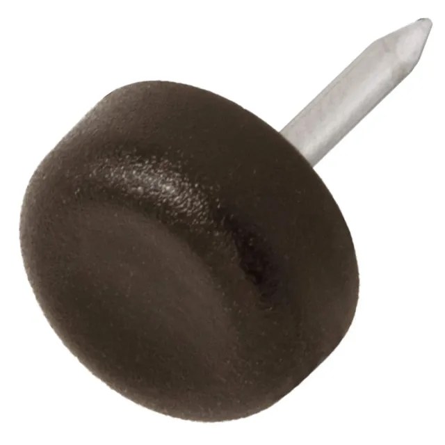 Adsamm Pattini Plastica con Chiodo 13 mm Marroni 100 Pezzi