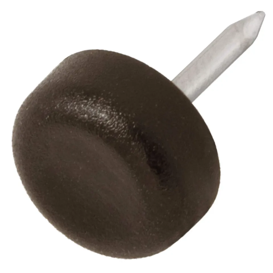 Adsamm Pattini Plastica con Chiodo 13 mm Marroni 100 Pezzi