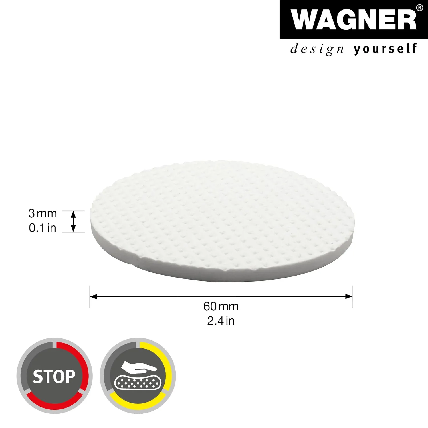 Wagner Soft Pads 16026099 cuscinetti EVA 60 mm 4 pezzi bianchi