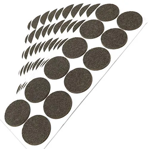 Adsamm Feltrini autoadesivi marroni Ø34 mm 120 pezzi feltro