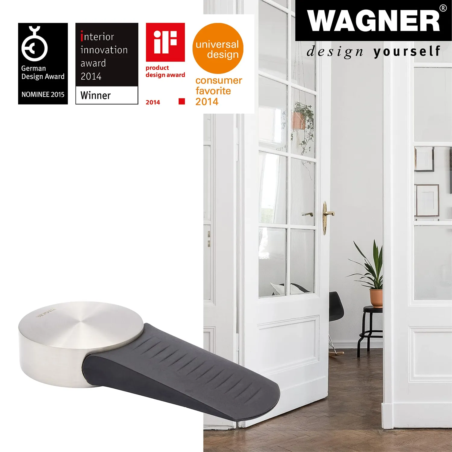Wagner 15511611 fermaporta pavimento Ø 50 mm zinco inox