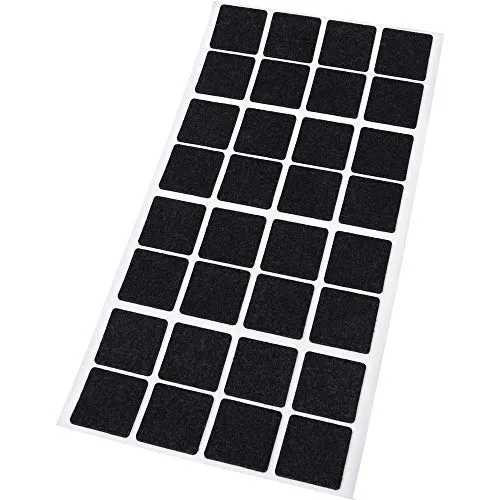 Adsamm ultrasottili feltrini autoadesivi quadrati 25 mm neri 32 pezzi