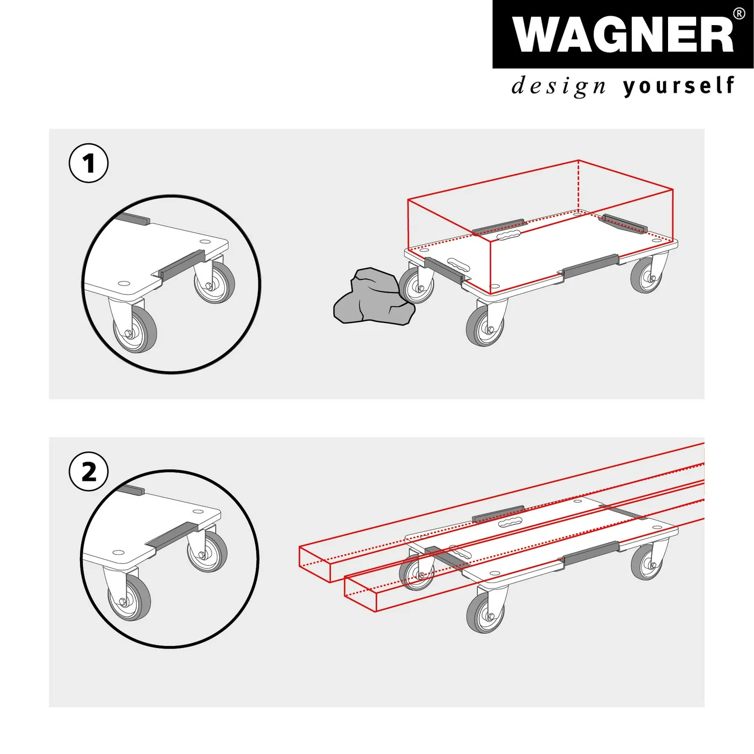 Wagner MM 1379 carrello trasporto 80x60 cm 400 kg antiscivolo