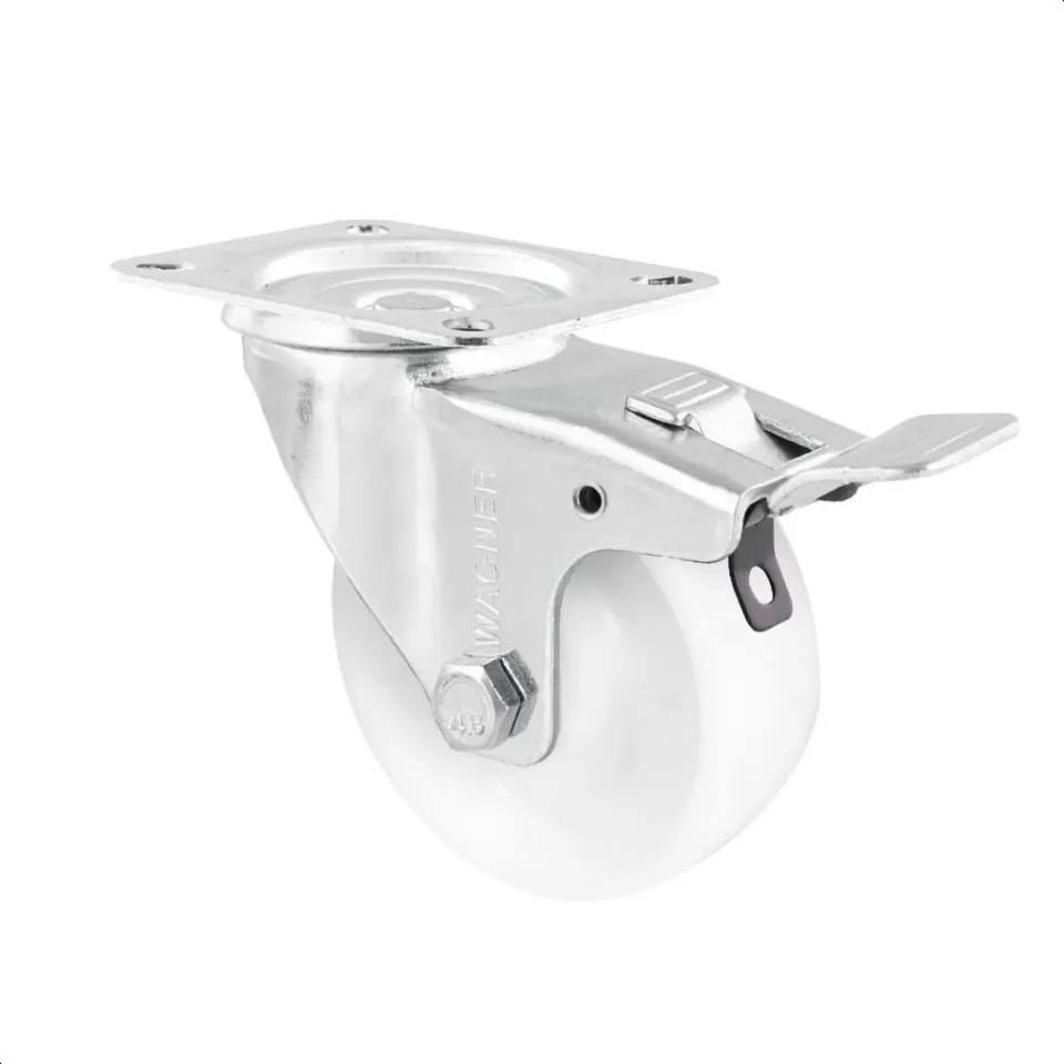 Wagner 04758001 rotella girevole bianca 80 mm con freno 1 pz