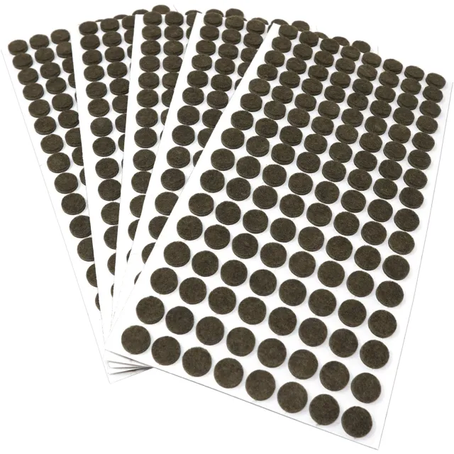 Adsamm Feltrini Autoadesivi Ø12 mm Marroni 640 Pezzi Sottili