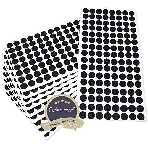 Adsamm Feltrini Autoadesivi Ø 12 mm Nero 1280 pz Ultrasottili