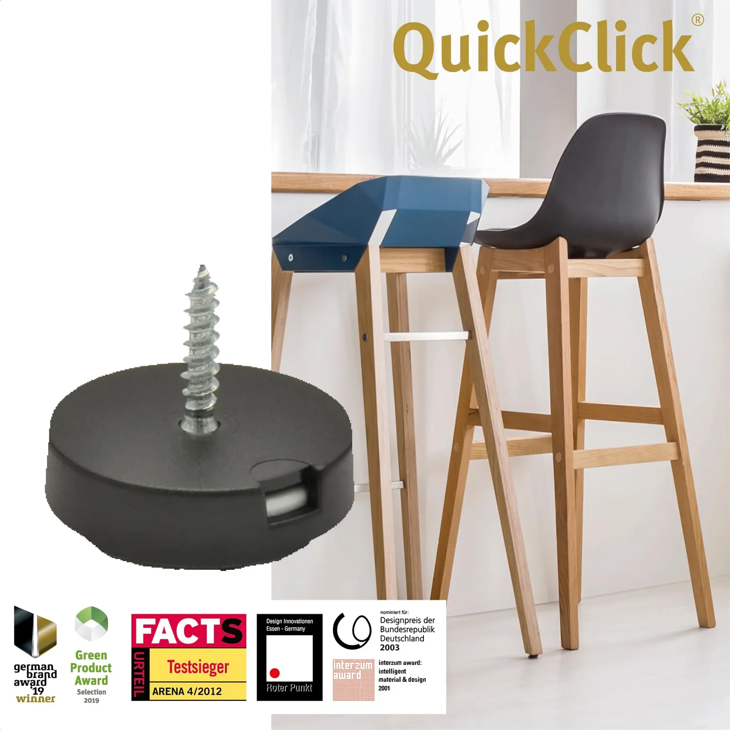 WAGNER QuickClick DUO feltrini Ø 25 mm set 4 pezzi 2in1