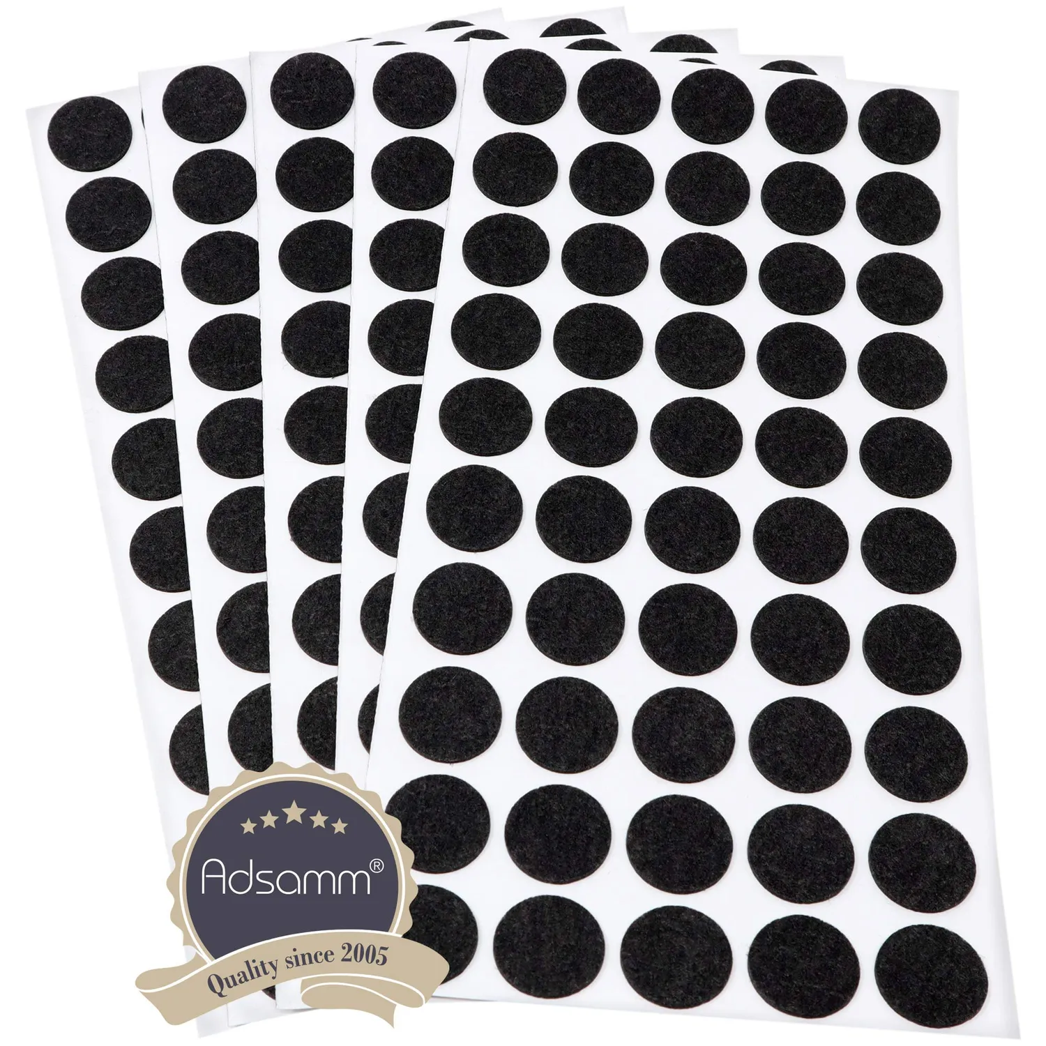 Adsamm feltrini ultrasottili neri 20 mm 250 pezzi viscosa 1,5 mm