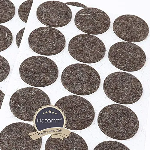 Adsamm feltrini autoadesivi Ø 30 mm marroni 63 pezzi lana