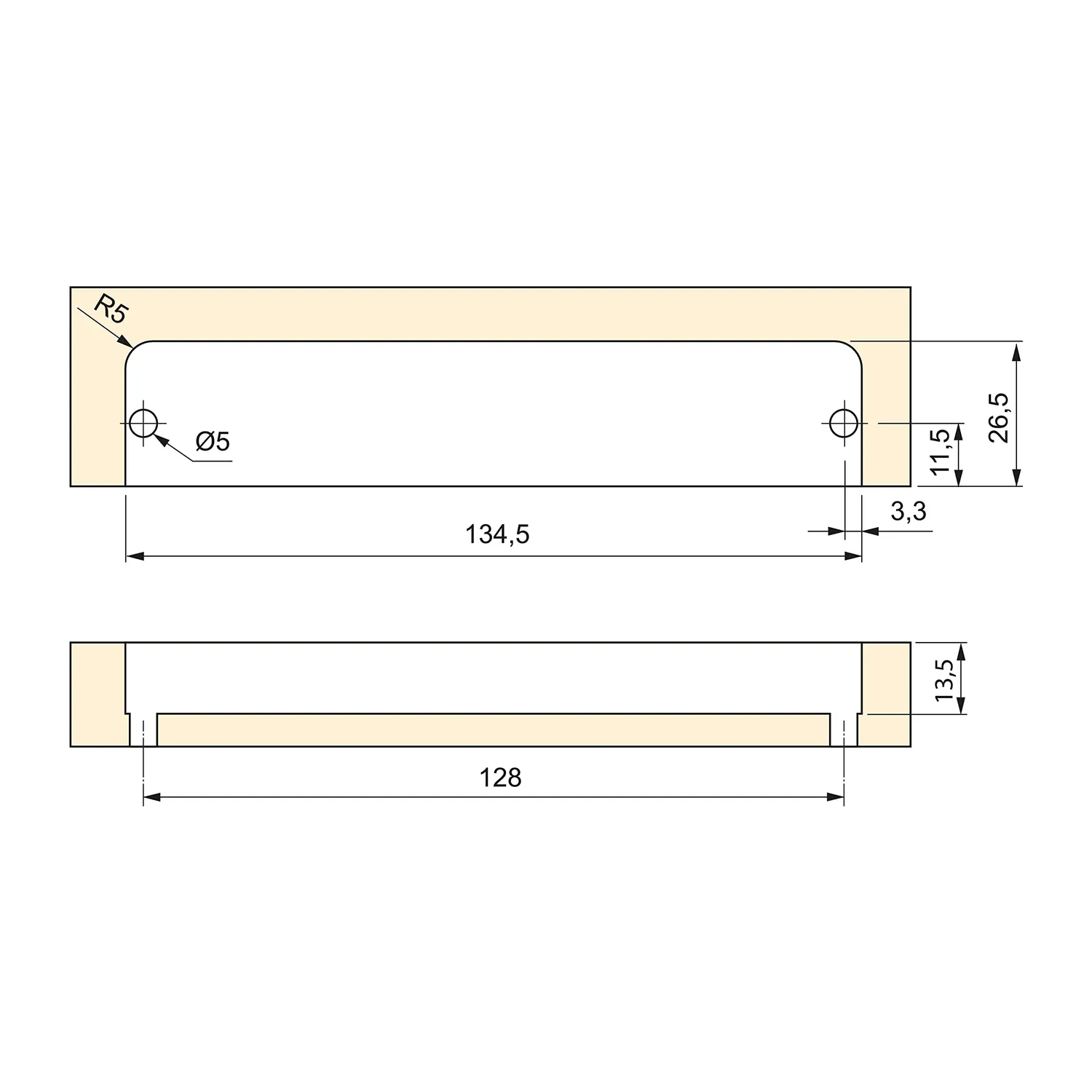 Emuca Modena maniglia integrata 128 mm 10 pz