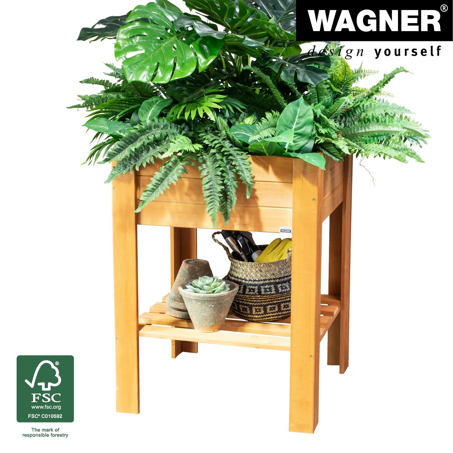 Wagner GreenBOX Light aiuola rialzata 53,5x53,5x70 cm castagno