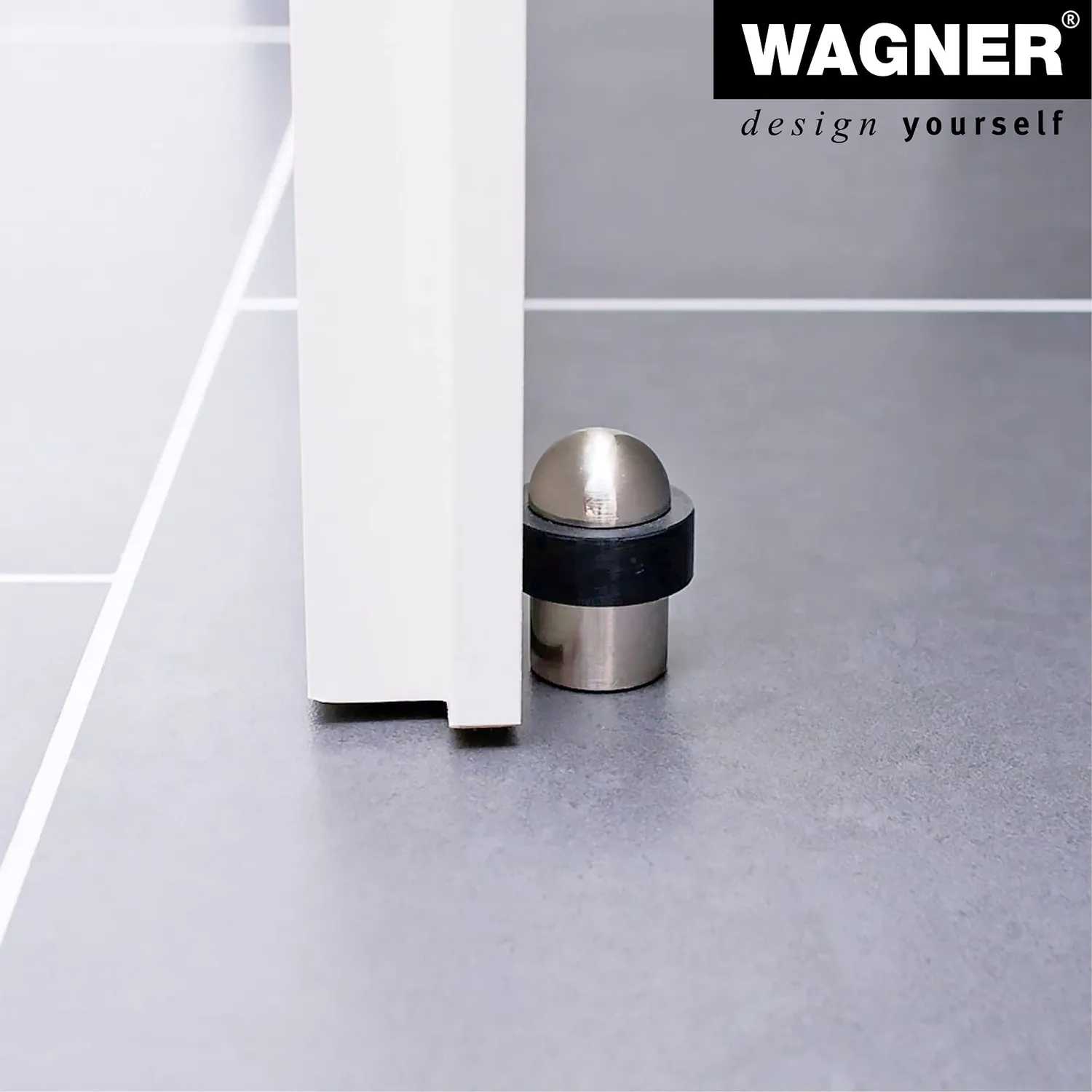 Wagner DOM fermaporta pavimento Ø37x49 mm satinato 1 pezzo