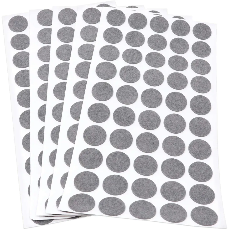 Adsamm feltrini autoadesivi rotondi 20 mm grigio 250 pezzi sottili