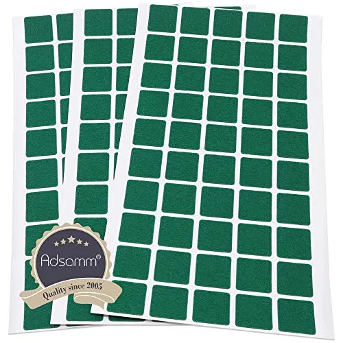 Adsamm 20x20 mm feltrini quadrati verdi 250 pezzi ultrasottili