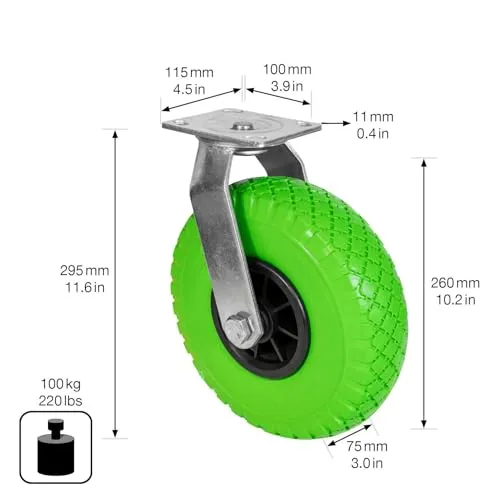 Wagner ruota girevole poliuretano Ø260mm 100kg Antoforatura