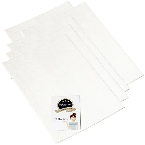 Adsamm Fogli Feltro Autoadesivo 20x30 cm Bianchi 5 pz 3,5 mm