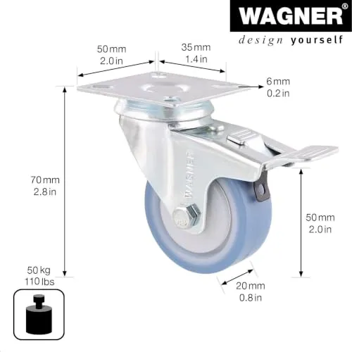 Wagner Deluxe 03375101 rotella freno 50 mm 50 kg