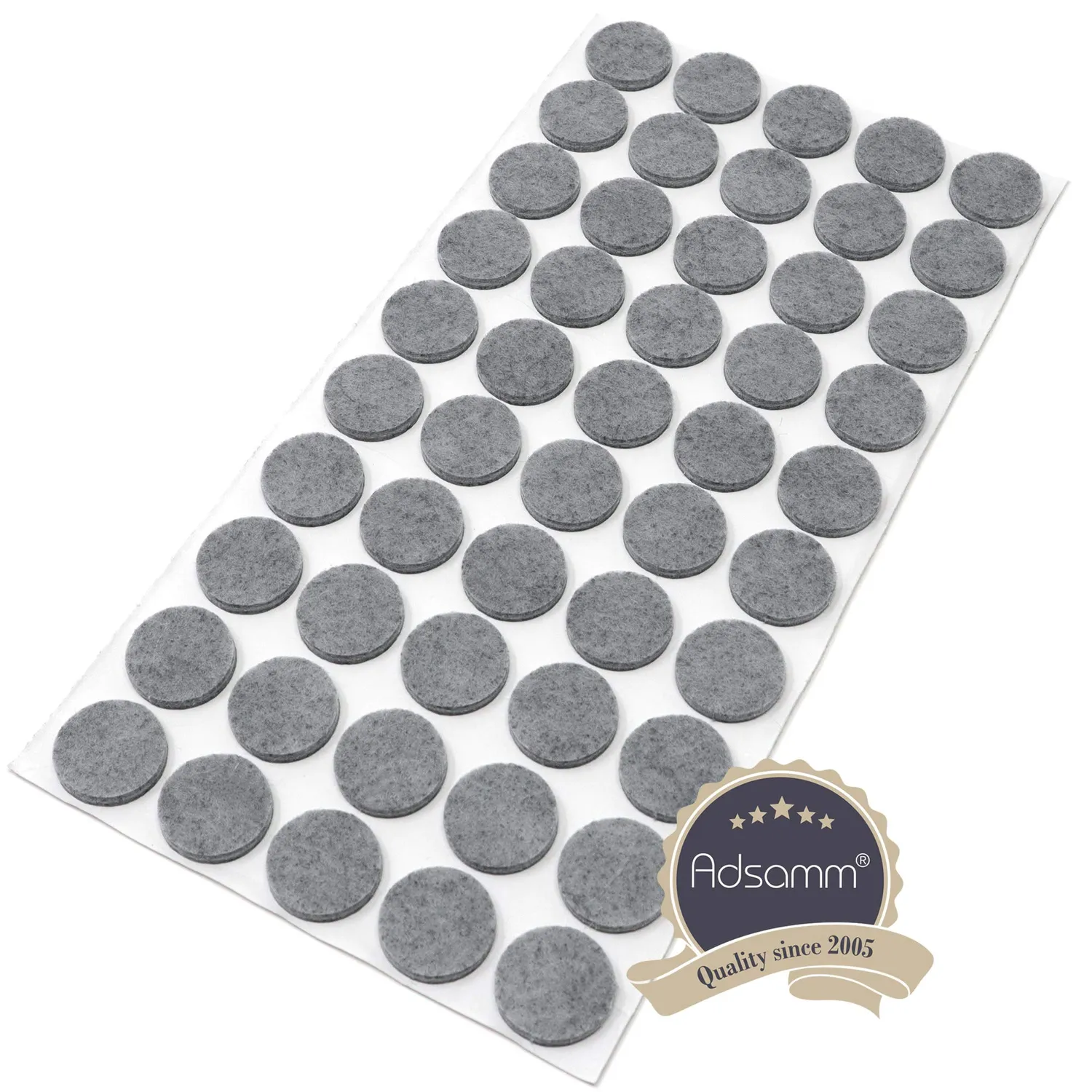 Adsamm feltrini autoadesivi rotondi 20 mm grigi 50 pz 3,5 mm