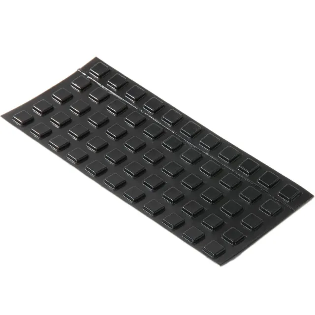 Adsamm Paracolpi adesivi quadrati 10x10 mm neri 55 pezzi silicone